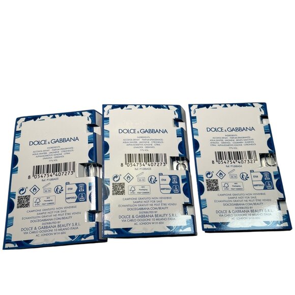 Dolce & Gabbana Light Blue Capri In Love Pour Homme Perfume Samples Set of 3 - Picture 2 of 4